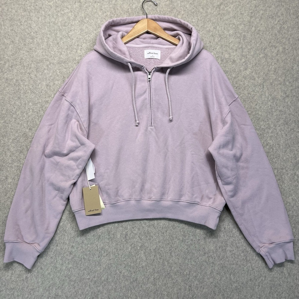 Aritzia Wilfred Free Terry‎ Half Zip Hoodie Womens XL Munro Mauve NWT